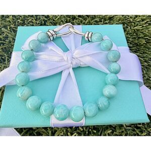 RARE Tiffany & Co. Paloma Picasso Amazonite Knot Bead Bracelet, 9"